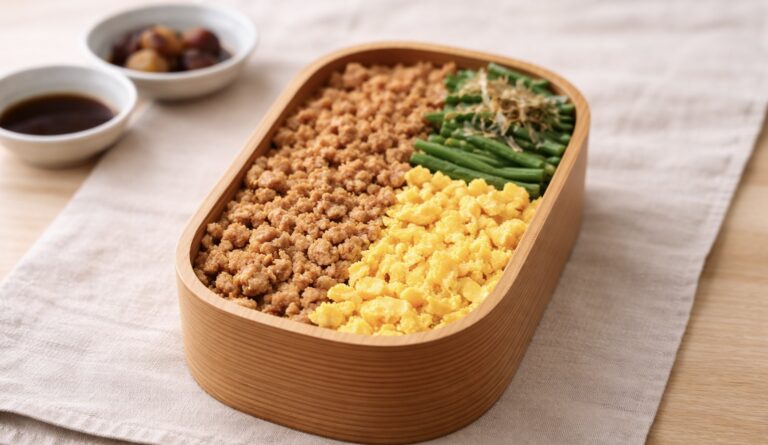 How to Make Japanese Three-Color Bento (Chicken Soboro Bento) at Home
