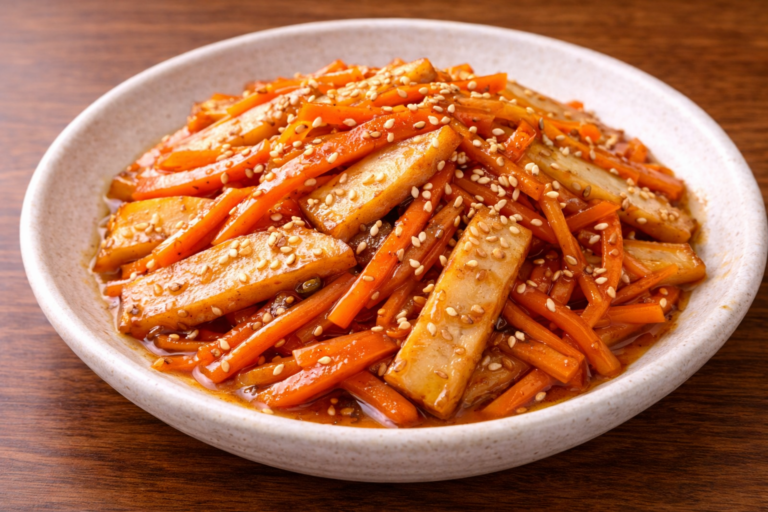 Korean-Style Carrot & Fish Cake Kinpira