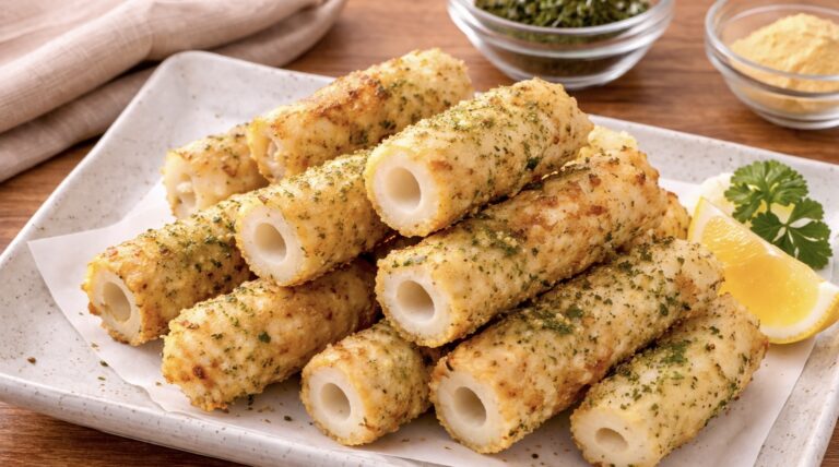 Tofu-Battered Chikuwa Isobe-age (Seaweed Fried Fish Cake)