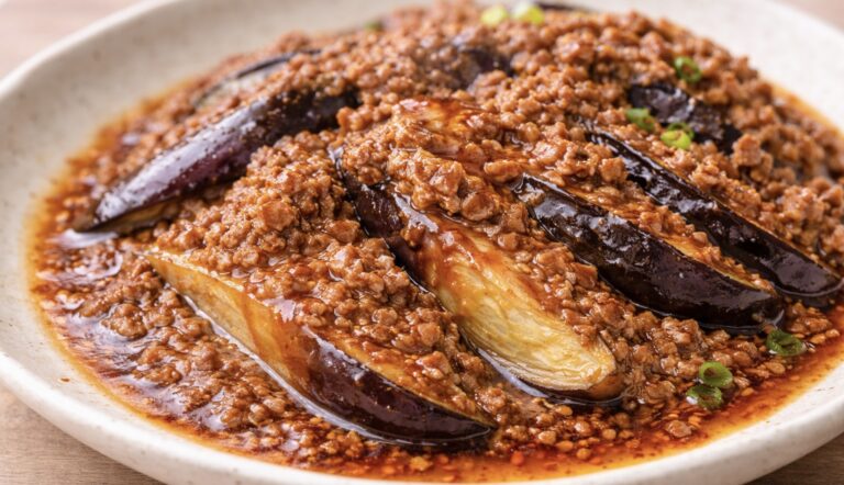 Microwave “Melt-in-Your-Mouth” Savory Meat Miso Eggplant